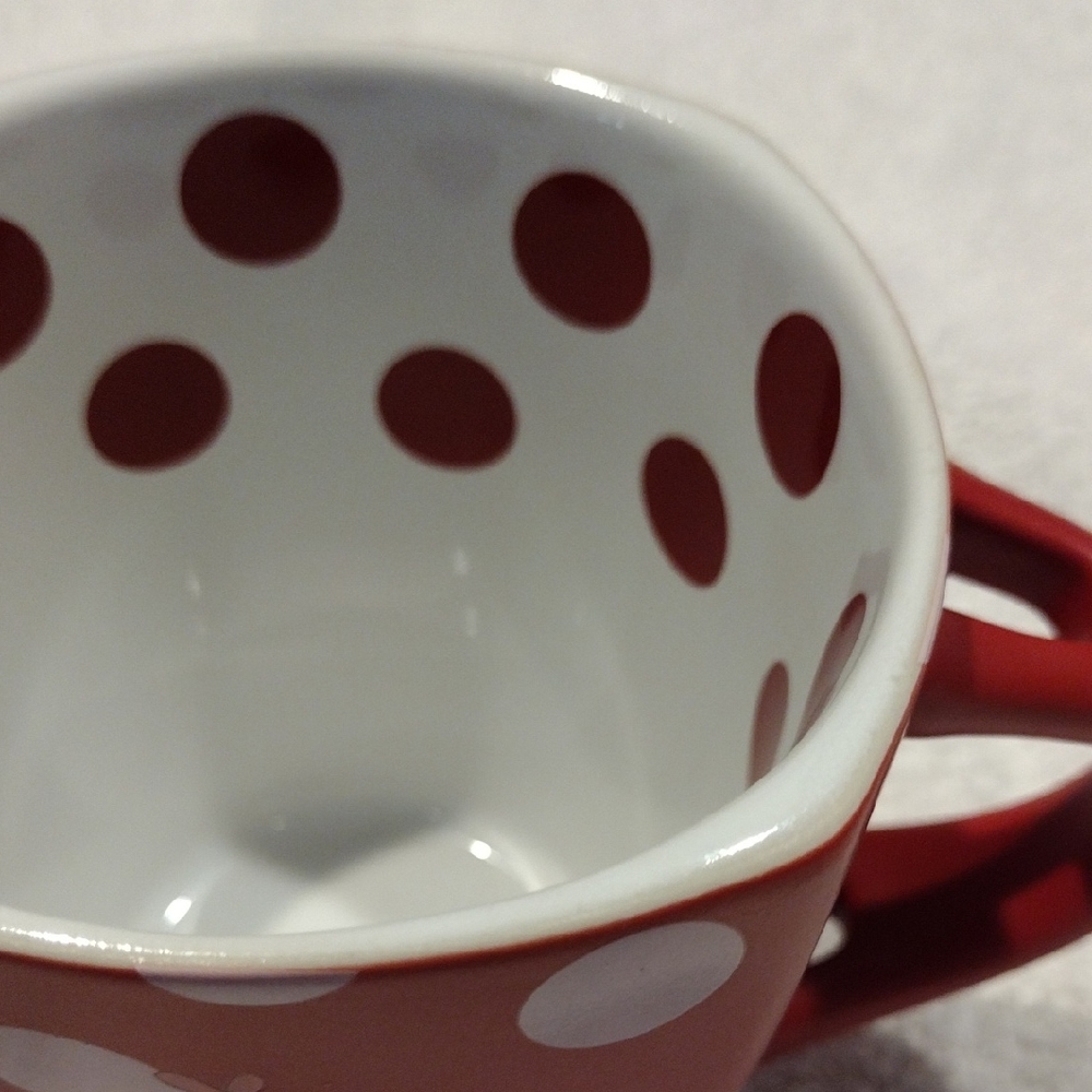 2 For 8 Sale, Red Polka Dot Mug with Character Design - Picture 2 of 5